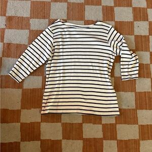 Striped Women's Top - navy and White